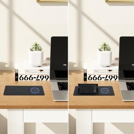 Toma de corriente desplegable con cargador inalámbrico de 15 W Negro - Image 6